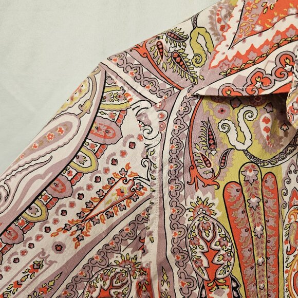Etro cotton paisley print blouse size 46 made in Italy - Picture 3 of 9